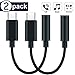 USB-C to 3.5 mm Headphone Jack Adapter Type C to 3.5mm Aux Audio Converter Support for Google Pixel 3/3 XL/2/ 2XL,HTC U12,Samsung Note8/S8/S9 Plus,LG iPad 2018/Motorola Moto Z/OnePlus 6T,etc(2 Pack)