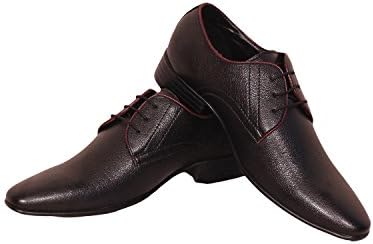 Ethnic & Officewear Faux Leather Formal Shoes Black Color with Lace for Mens