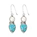 andy cool Premium Quality Fashion Earrings for Women,Exquisite Faux Turquoise Pearl Hook Earrings Women Party Jewelry Birthday Gift - Silver