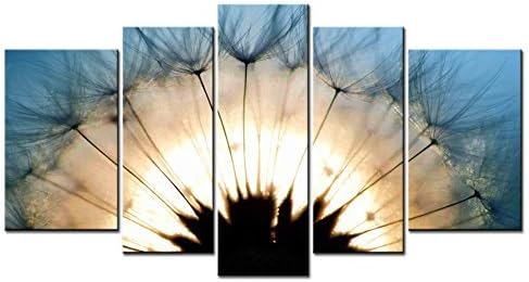 Fingertip Art Wall Art Paintings - 5 Pieces Decor Art of Dandelion Painting - The pictures Print on Canvas for Modern Home Decor Decoration