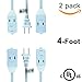 Uninex AC04WHT Household Extension Cord with Locking/Rotating Safety Covers, 4-Foot, White, 2-Pack
