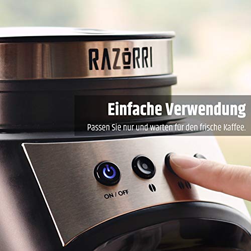 Razorri-Elektrisch-auto-Kaffeemaschine-Grind-und-Brew-Kaffee-Mahlwerk-mit-Filter-Warmhalteplatte-Tropf-Stopp-Funktion-560ml-Glaskanne-600W-Black