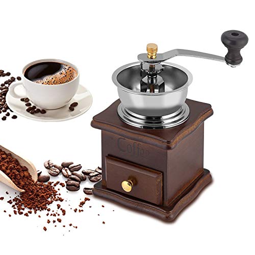 Coffee Bean Grinder Vintage Wooden Manual Hand Crank Ceramic Core Squeezer Pepper Mill Mini Retro Ho Coffee Bean Grinder Vintage Wooden Manual Hand Crank Ceramic Core Squeezer Pepper Mill Mini Retro Ho