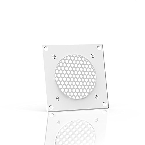 AC Infinity White Ventilation Grille 4", for PC Computer AV Electronic Cabinets, replacement grille for AIRPLATE S1, can mount one 80mm fan