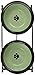 PetRageous 44338 Buddys Best Steel Frame Non-Skid Raised Dog Bowl Feeder, 13-Inch by 5.75-Inch by 3-Inch Tall, Anti-Slip, with 2 Dishwasher Safe Stoneware 6-Inch 2-Cup Bowls, Green
