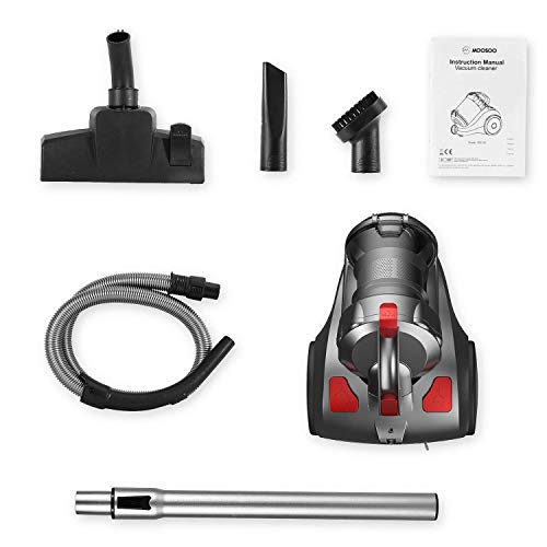 MOOSOO Bagless Canister Vacuum Cleaner, Pet Friendly Lightweight 19Kpa