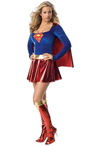 Women's Supergirl One Piece Adult Women's Costum for Halloween and Cosplay Party S-L