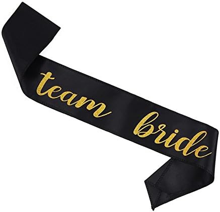Losuya 5 Black Team Bride Sashes with 1 White Bride To Be Sash Set for Wedding Bachelorette Party - Image 3