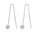 Spiritlele Cubic Zirconia Threader Earrings Round CZ Dangling Earrings Long Line Crystal Earrings for Women