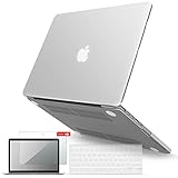 iBenzer Macbook Pro 13 Inch Case 2012-2015, Soft Touch Hard Case Shell Cover with Keyboard Cover Screen Protector for Apple MacBook Pro 13 with Retina Display A1425 1502, Clear, MMP13R-CL+2