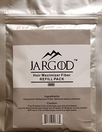 JARGOD Hair Building Fibers - Black 50 Gram Refill fiber pack- Refill Your Existing Fiber Bottle - Hair Filler Fibers - Hair Loss Concealer For Thinning Hair