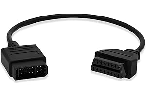 PARANNIC OBD1 to OBD2 Adapter Cable for Nissan Vehicles OBD2 16Pin to OBD1 14Pin OBDII Car Diagnostic Connector Compatible with OBD II Diagnostic Scanner (14Pin for Nissan)