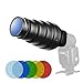 Soonpho Snoot with Honeycomb Grid 5pcs Color Filter Kit for Speedlight Speedlite Flash Flash Accessories