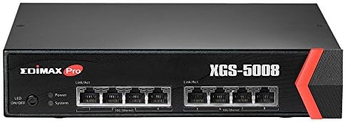 Edimax XGS-5008, 8 Port 10G Web Smart Managed Switch, Supports 802.1Q VLAN, IPv4/IPv6, Auto Fault-Detection for Current and Voltage (XGS-5008),Access Control List (ACL) Support,IPv4/IPv6 Network