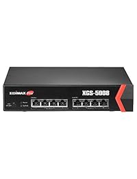 Edimax 8 Port 10 g Smart Managed Switch, apoya 802.1Q VLAN, IPv4 IPv6, Auto fault detection para corriente y voltaje (xgs 5008)
