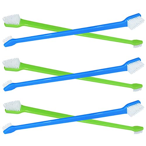 RosyLife Pet Dog Soft Toothbrush Dog Toothbrush Finger Toothbrush pet Toothbrush Small to Large Dogs (6 Neutral Size + 6 Head Toothbrush) - Thumbnail 3