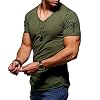 LaiYuTing V-hals Slim Bottoming Shirt Zomer Casual T-shirt Heren Korte Mouw