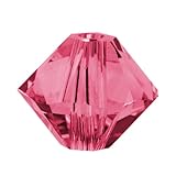 Swarovski Crystal, #5328 Bicone Beads 3mm, 25 Pieces, Indian Pink