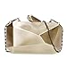 b.m.c BMC Womens Smoked Antique Bronze Gold Colored Alloy Metal Abstract Stone Cut Hardcase Fashion Clutch Shoulder Chain Handbag