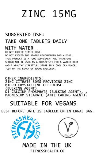 Zinc-Tablets-15-mg-60-Vegetarian-Supplements-Immune-System-Supplement