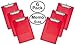 Acrimet Clipboard Memo Size A5 (9 1/4” x 6 5/16”) Low Profile Clip (Plastic) (Clear Red Color) (6 Pack)