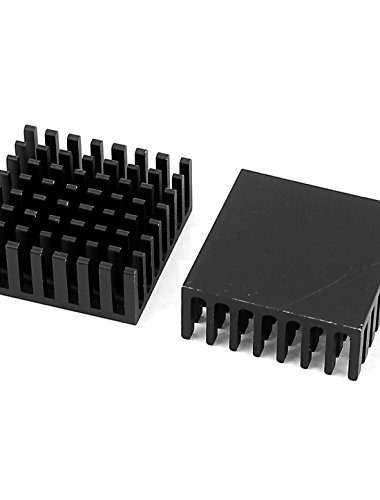 Aluminium CPU Radiator Heatsink Heat Sink 25mmx25mmx10mm 5 Pcs Black