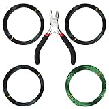 Kebinfen Tree Training Wires for Bonsai Tree, with Bonsai Wire Cutter - Size 1.0 mm/ 1.5 mm/ 2.0 mm (128 Feet Total), Anti-Corrosion and Rust Resistant