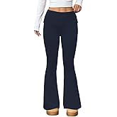 Dookttker Womens Fold Over Flare Pants Stretch Pajama Leggings Thin Soft Y2K Bell Bottom Summer Clothes Fashion Outfits