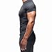 BROKIG Mens Gym Running Compression Top Bodybuilding Fitness Base Layers Short Sleeves T Shirts