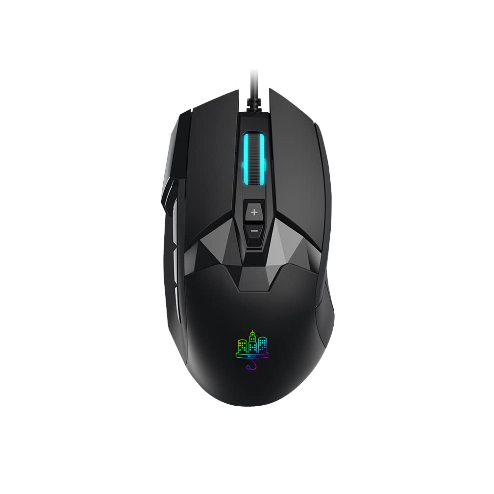 Photo 1 of MOJO Pro Performance Silent Gaming Mouse - Wired Mouse with 9 Programmable Buttons Including Sniper Key, 12000 DPI, 1000 Hz, Force Adjustable, Custom Profiles