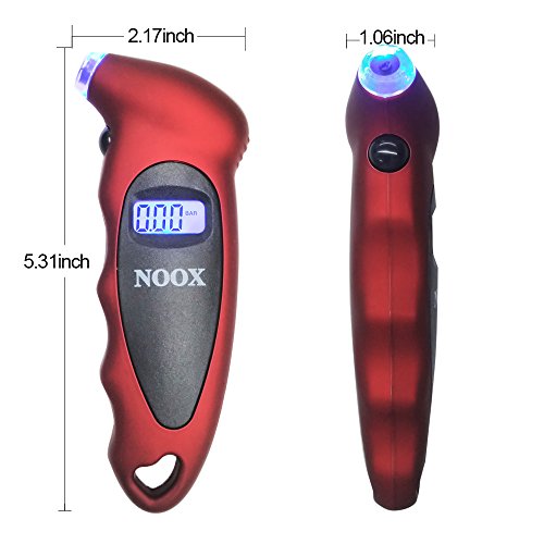 NOOX Tire Gauge Digital Tire Pressure Gauge for Bicycle Car Truck Jeep Sedan Limousine Wagon Coupe CV/EV/SUV/PV/PC Roadster Convertible Van BUS Taxi Ambulance Motor Bicycle 150 PSI - Thumbnail 3