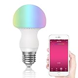 Bluetooth Light Bulb LED RGBW Changing + Dimmable White Light, Smartphone Remote Controlled Via App, Connection by Bluetooth 4.0, E27/27 Socket(8W)