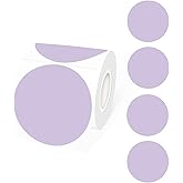 STARLIBOO Thermal Labels 3 inch, Round Thermal Printer Labels, Circle Direct Thermal Stickers for DIY Logo Design, Shipping, Name Tag, Compatible with Rollo&MUNBYN (Pale Purple)