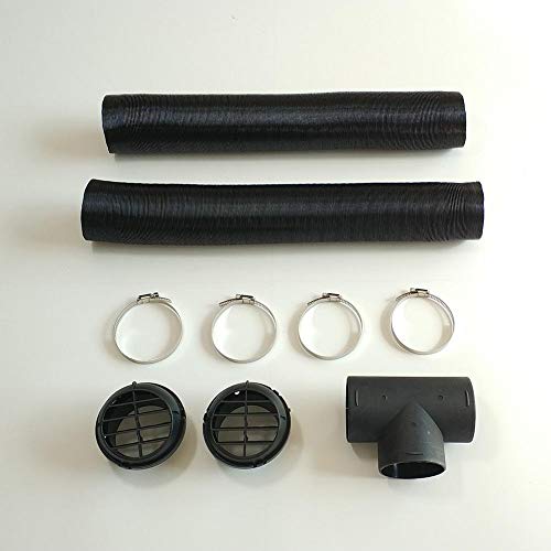 Ksruee Parking Air Heating Pipe Catheter, Parking Diesel Heater Replacement Hose, Clamp Fitting Heater Pipe Duct 75MM