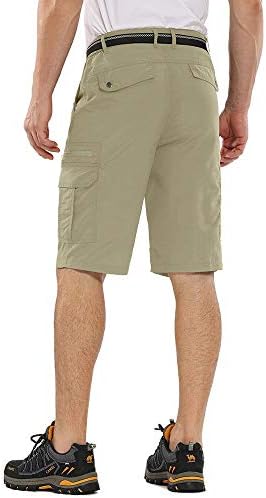 Men's cargo shorts with multiple pockets, quick-dry fabric, and zipper closure.