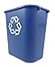 Rubbermaid Commercial Products Deskside Recycling Can, 7-Gallon/28-Quart, Blue Recycling Symbol, Plastic, for Bedroom/Bathroom/Office/Under Desk/Sink