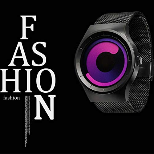 BOFUTE Men\'s Swirl Dial Quartz Waterproof Business Casual Watch with Stainless Stee Mesh Band Silver