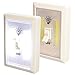 Promier P-SWITCH-(2 PACK ) Lot of 2 Light-Switch Battery Operated Cordless Light Using Super Bright Cob LED Technology for Baby Nursery/Hallways/Bedrooms/Closets, RV's, No Wiring, Batteries Included