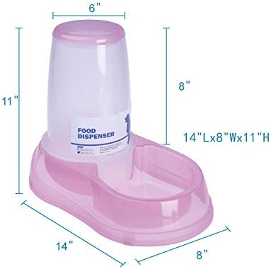 Sroute Auto Feeder For Dogs Cats (L, Pink)