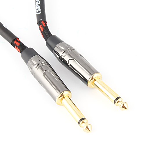 image for Guitar Instrument Cable, 1/4 Inch TS to 1/4 Inch TS, 10ft, 1/4