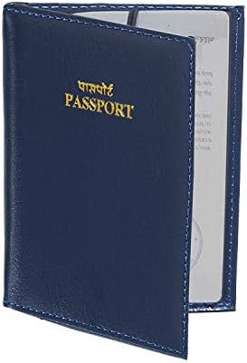 PU Leather Slim Passport Case, Passport Cover for Men & Women (14 x 10 cm)– Blue