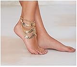 XY Fancy Women Gold Barefoot Coin Ankle Chain Anklet Bracelet Foot Jewelry Sandal Beach