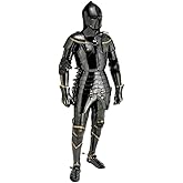 Generic Medieval Knight Black Suit of Armor Combat Full Body Halloween Armor Knight Armor Suit Item, standard