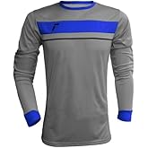Reusch Match Longsleeve Padded Adult Soccer Goalkeeper Jersey | Moisture-Wicking Goalie Shirt with Elbow Pads | Slim Fit, Lightweight Training Top for Men & Women | Vapor Grey/DEEP Blue, Adult Small