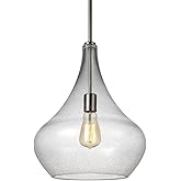 Generation Lighting 6528201-962 Mora One Light Pendant Hanging Modern Fixture, Brushed Nickel