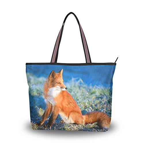 My Daily Women Tote Shoulder Bag Beautiful Red Fox Handbag Large