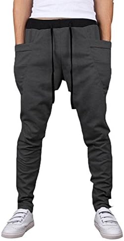 OXYVAN Men's Jogging Sweat Pants for Men Slim Fit Skinny Running Sweat Pants Harem Trousers(Gray, Medium)