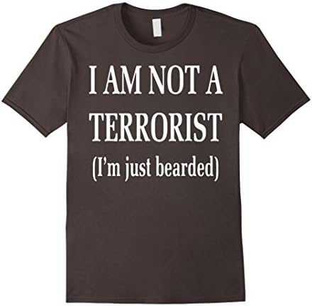 Men's DeBran Shirts: I Am Not A Terrorist I'm Just Bearded T-Shirt 2XL Asphalt