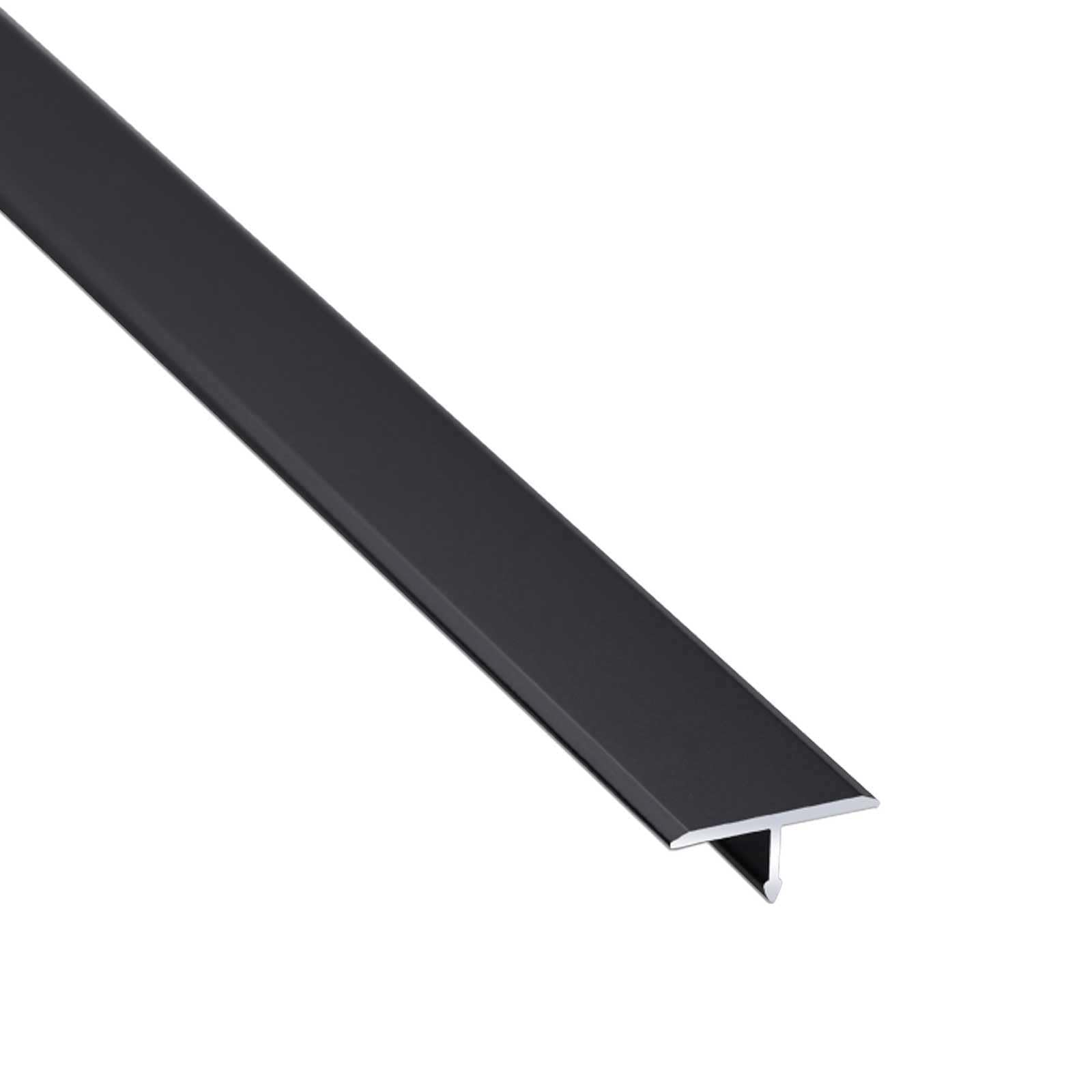 Photo 1 of 10Pcs Aluminum T Molding Floor Transition Strip, 48In Aluminum T Molding Trim, Floor Strip Floor Flat Divider Strip for Joining Floor Gaps, Threshold, Floor Tiles (Black, 4ft x 0.78in 10Pcs)