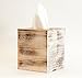 Redwood & Sage Tissue Box Cover Rustic Facial Tissues Cube Holder Square Wood with Slide Out Bottom Panel